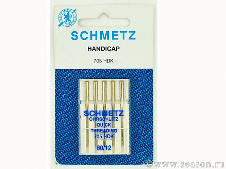 Игла SCHMETZ универ. (с прорезью сбоку) № 80 (5 шт)